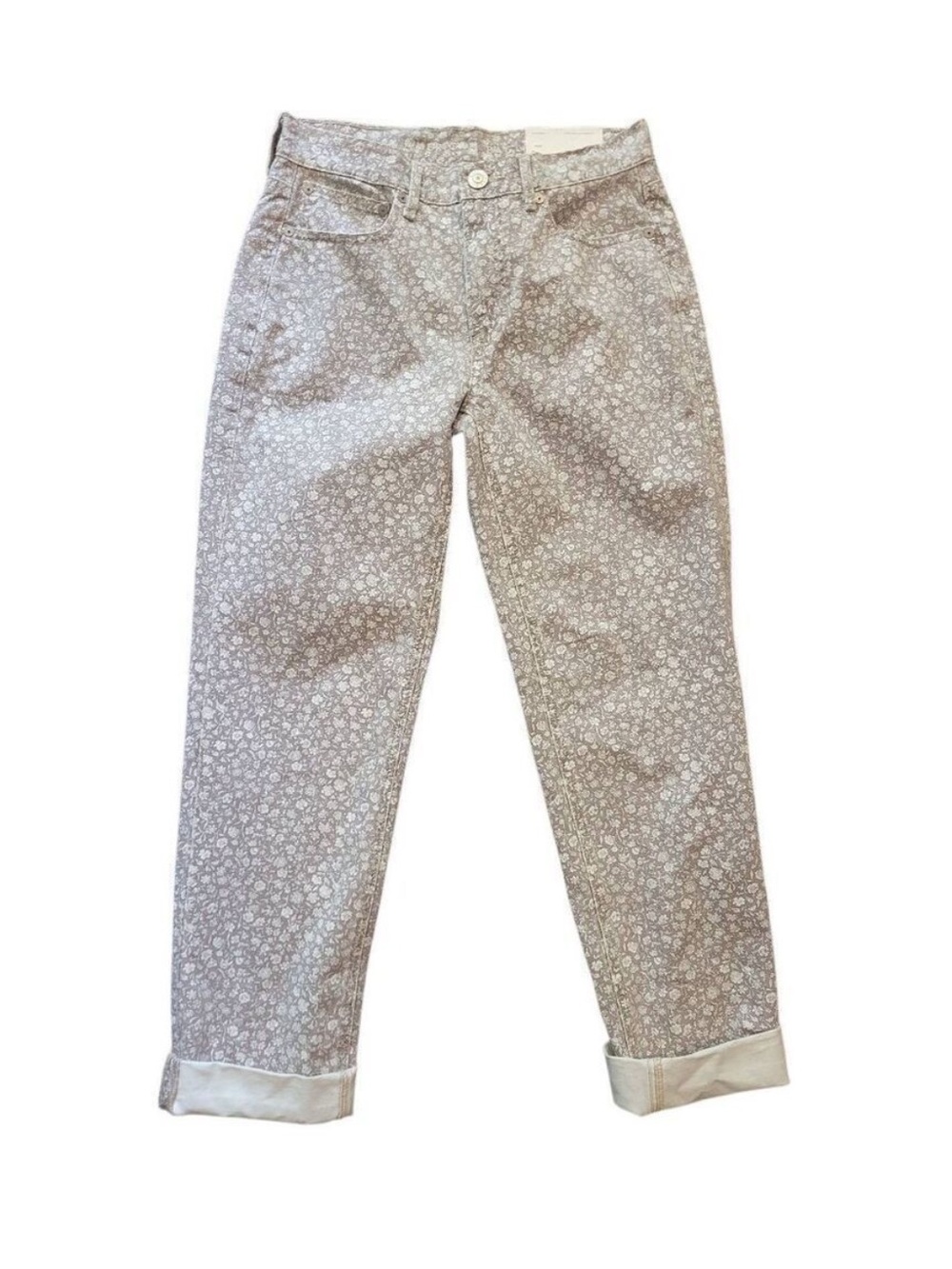 NWT AMERICAN EAGLE OUTFITTERS 90’S STRAIGHT DENIM JEANS, SIZE US 2, CREAM/BROWN